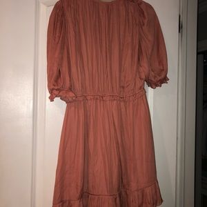 Medium silky rust colored dress
